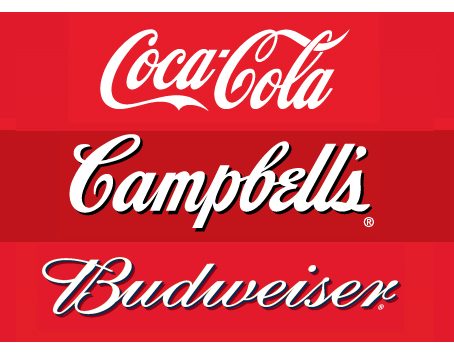 Separated at Birth? Coca-Cola Campbells Bud logos