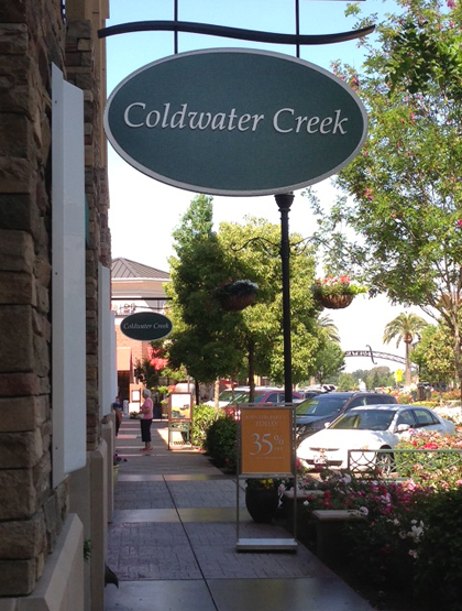 Coldwater Creek signage at the mall