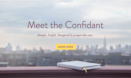 Confidant Screen at Baron Fig Web site