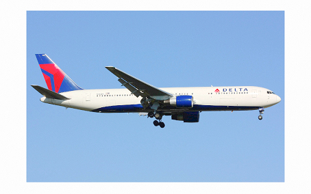 Delta logo on plane