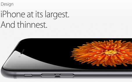 Apple iPhone 6 announcement thinnest.