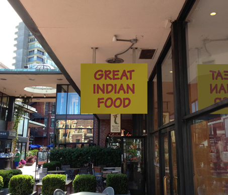 Great Indian Food sign after