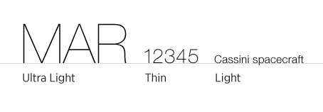 NASA calendar Type Weight Demo