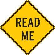 Read Me Road Sign